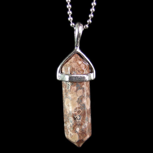 Leopard Skin Jasper Gemstone Pendant Necklace